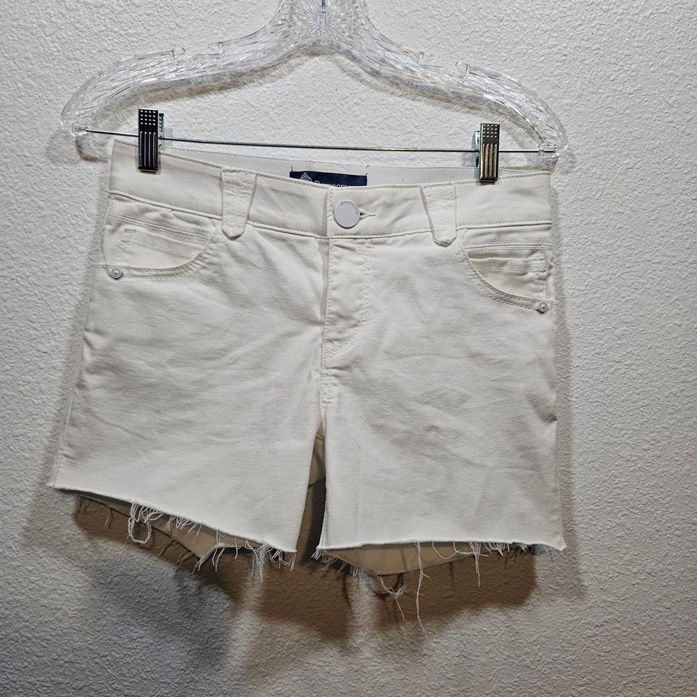 Democracy Ab solution White Frayed Hem Denim Shorts Size 2